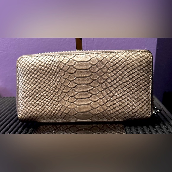 Coach Madison Embossed Python Leather Accordion Wallet - Picture 3 of 4